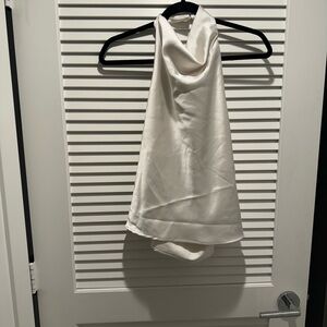 Satin Zara cowl neck top in cream